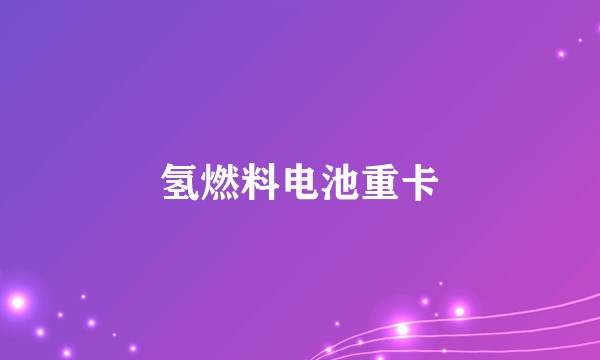 氢燃料电池重卡