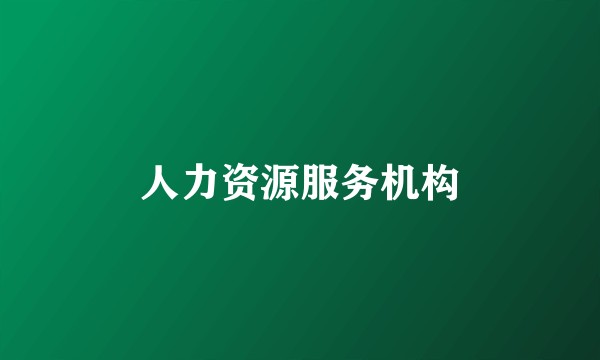 人力资源服务机构