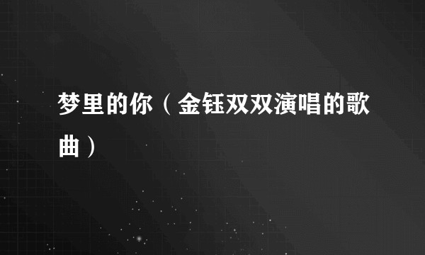 梦里的你（金钰双双演唱的歌曲）
