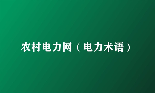 农村电力网（电力术语）