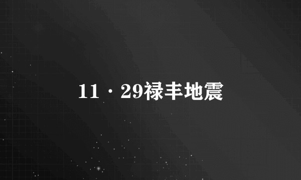 11·29禄丰地震