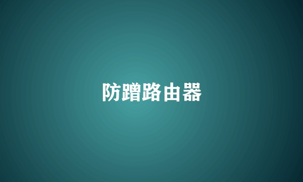 防蹭路由器