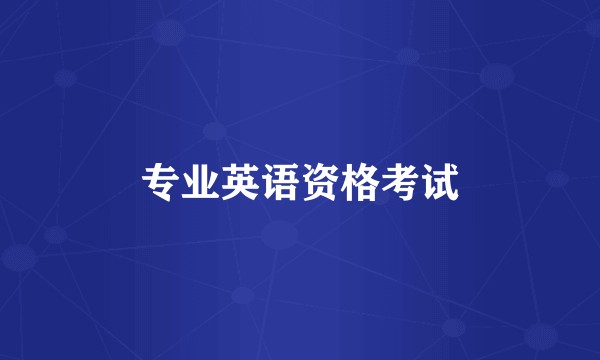 专业英语资格考试