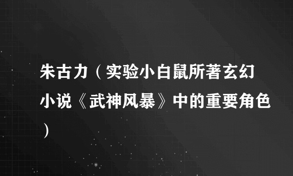 朱古力（实验小白鼠所著玄幻小说《武神风暴》中的重要角色）