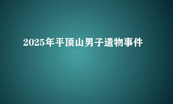 2025年平顶山男子遗物事件