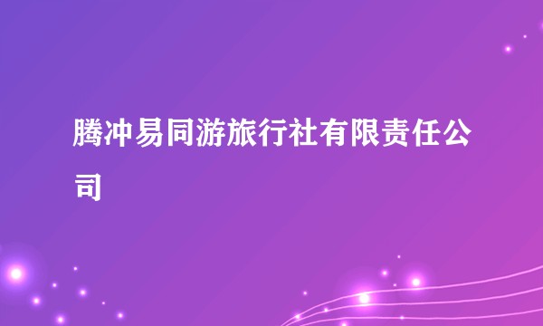腾冲易同游旅行社有限责任公司