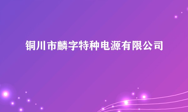 铜川市麟字特种电源有限公司