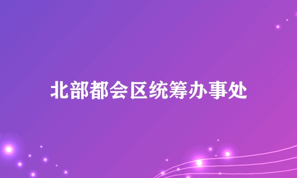 北部都会区统筹办事处
