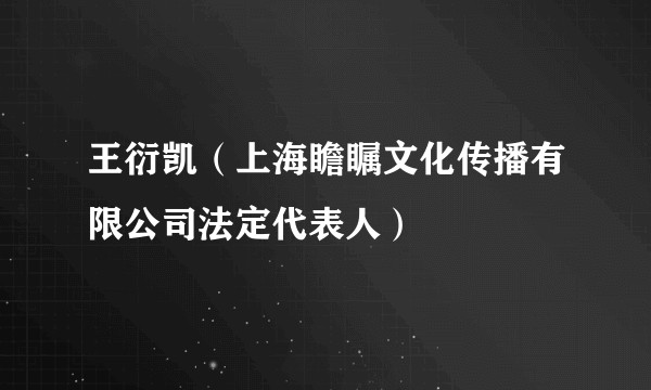 王衍凯（上海瞻瞩文化传播有限公司法定代表人）