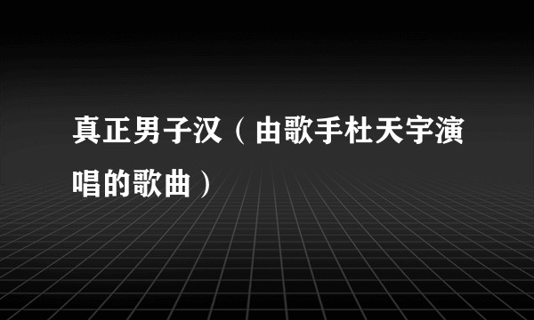 真正男子汉（由歌手杜天宇演唱的歌曲）