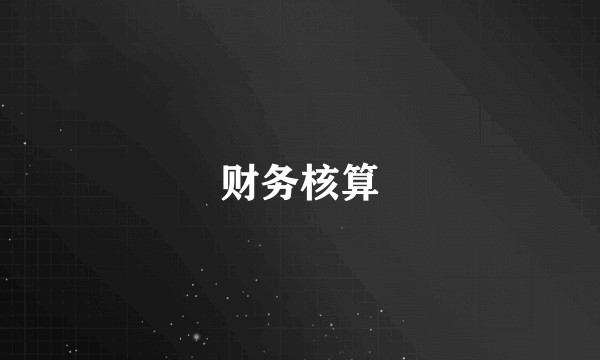 财务核算
