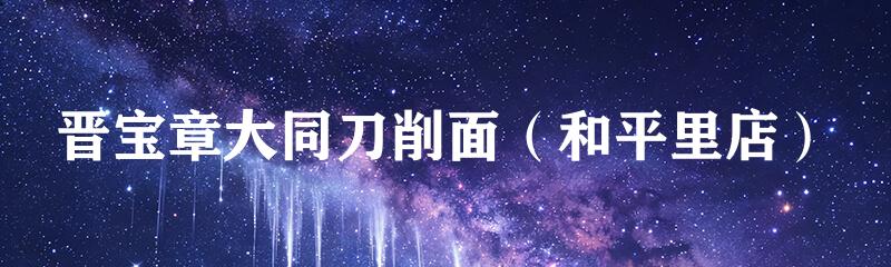晋宝章大同刀削面（和平里店）